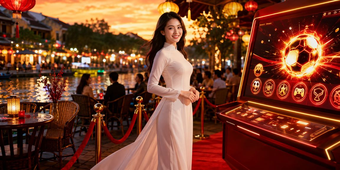 Người chơi tại Hội An trải nghiệm cá cược esports trên nền tảng p18 với trang phục áo dài truyền thống